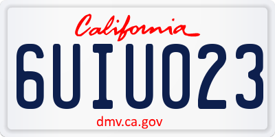 CA license plate 6UIU023