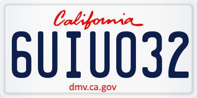 CA license plate 6UIU032