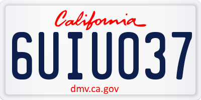 CA license plate 6UIU037