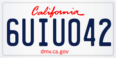 CA license plate 6UIU042