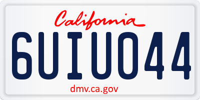 CA license plate 6UIU044