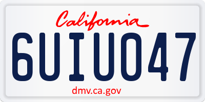 CA license plate 6UIU047