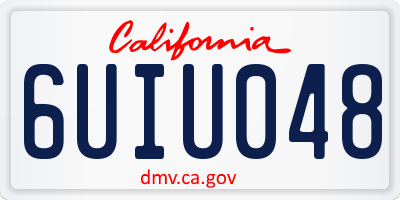 CA license plate 6UIU048