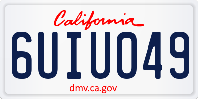 CA license plate 6UIU049