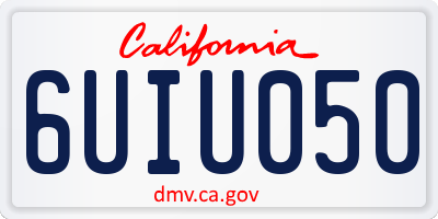 CA license plate 6UIU050