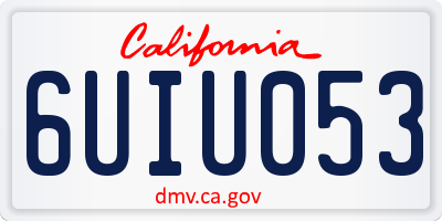 CA license plate 6UIU053