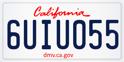 CA license plate 6UIU055