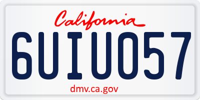 CA license plate 6UIU057
