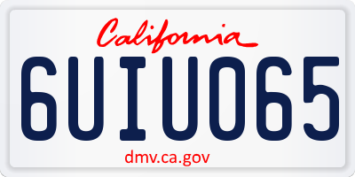 CA license plate 6UIU065