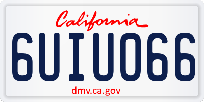 CA license plate 6UIU066