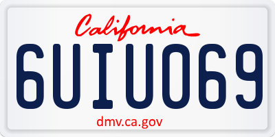 CA license plate 6UIU069