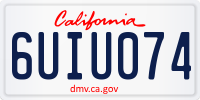 CA license plate 6UIU074