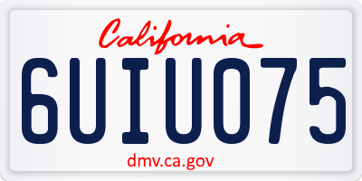 CA license plate 6UIU075