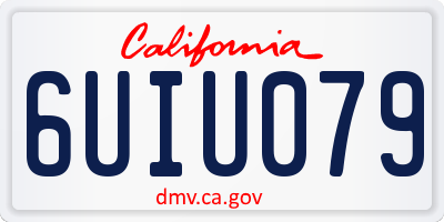 CA license plate 6UIU079