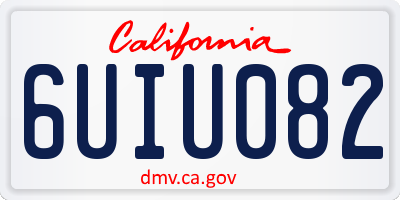 CA license plate 6UIU082