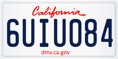 CA license plate 6UIU084