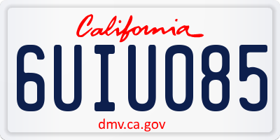 CA license plate 6UIU085