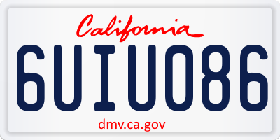 CA license plate 6UIU086