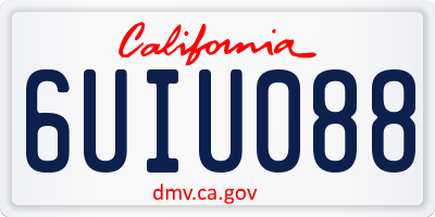 CA license plate 6UIU088