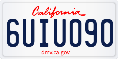 CA license plate 6UIU090