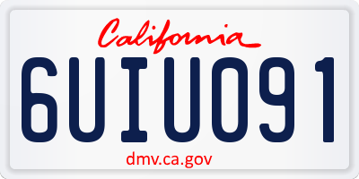 CA license plate 6UIU091