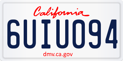 CA license plate 6UIU094