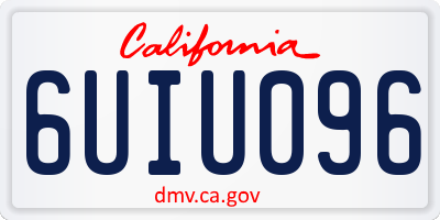 CA license plate 6UIU096