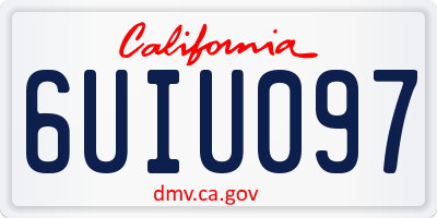 CA license plate 6UIU097