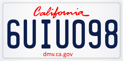 CA license plate 6UIU098