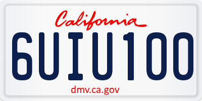 CA license plate 6UIU100