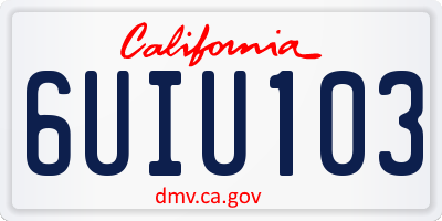 CA license plate 6UIU103