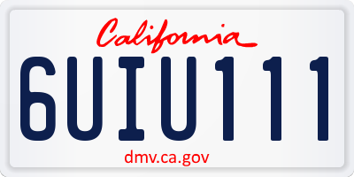CA license plate 6UIU111
