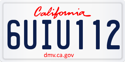 CA license plate 6UIU112