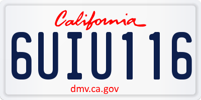 CA license plate 6UIU116
