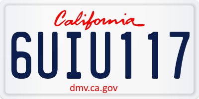 CA license plate 6UIU117