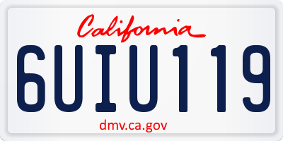 CA license plate 6UIU119