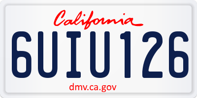 CA license plate 6UIU126
