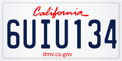 CA license plate 6UIU134