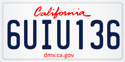 CA license plate 6UIU136