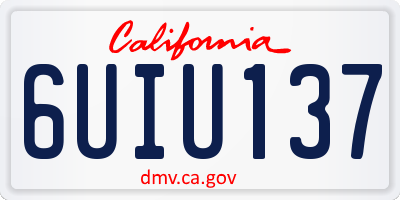 CA license plate 6UIU137
