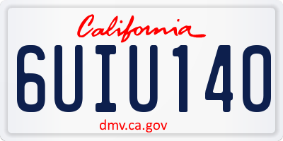 CA license plate 6UIU140