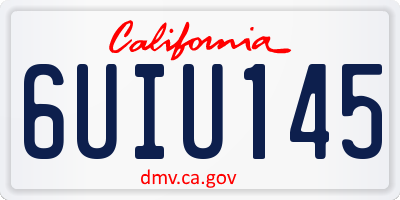 CA license plate 6UIU145