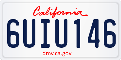 CA license plate 6UIU146