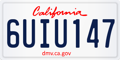 CA license plate 6UIU147