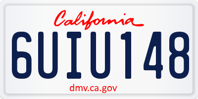 CA license plate 6UIU148