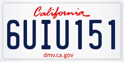 CA license plate 6UIU151
