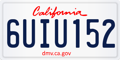 CA license plate 6UIU152
