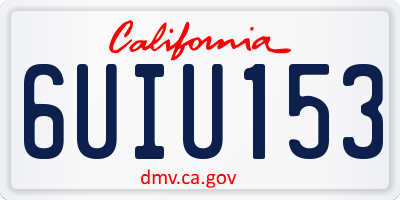 CA license plate 6UIU153