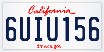 CA license plate 6UIU156