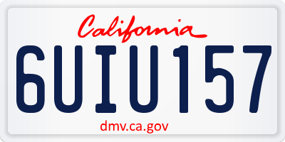 CA license plate 6UIU157
